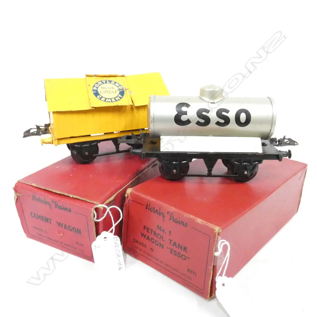 TWO BOXED HORNBY PIECES; CEMENT WAGON & NO.1 PETROL TANK WAGON 'ESSO' Image 1++